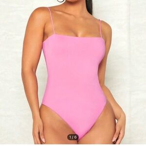 Pink Spaghetti Strap body suit- never worn! Size XS